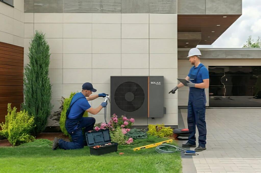 air to water heat pump installation
