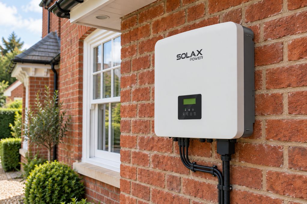 SolaX inverter on a British brick home