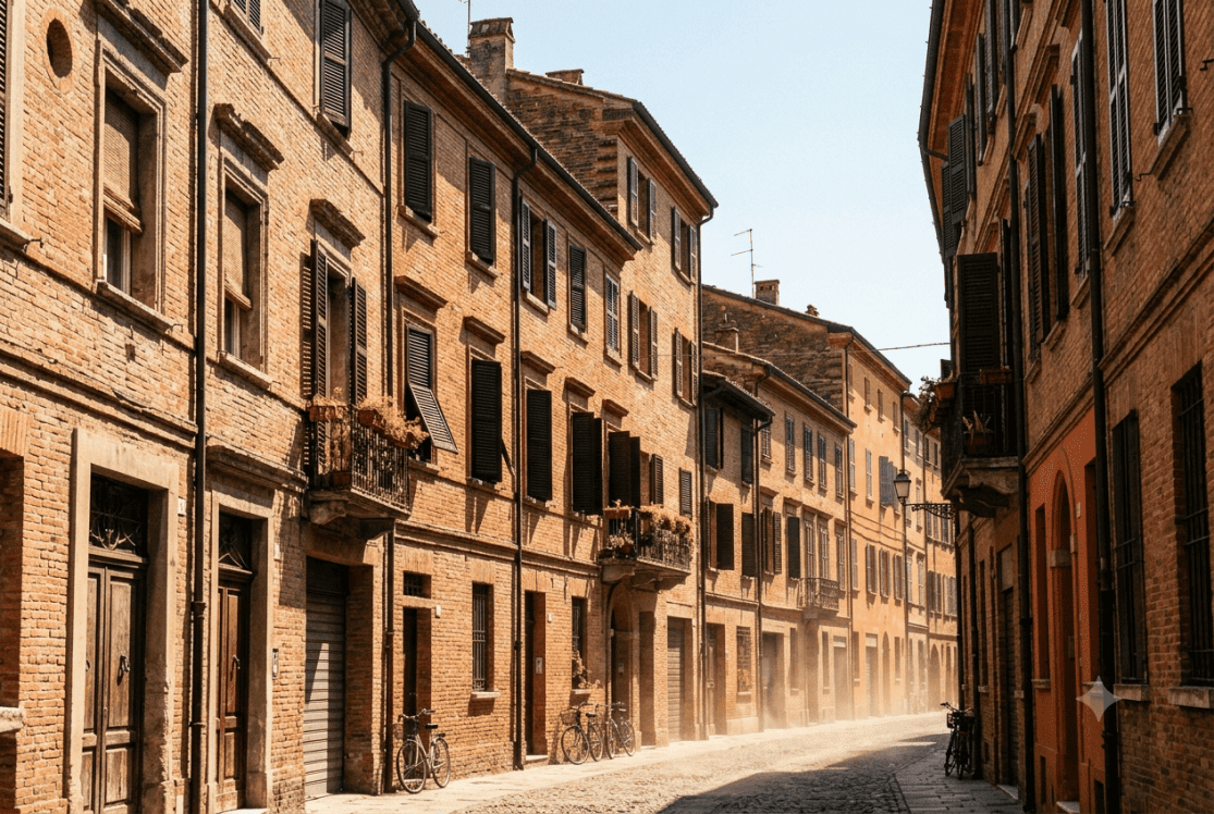 Old European homes during a summer heatwave Old European homes during a summer heatwave