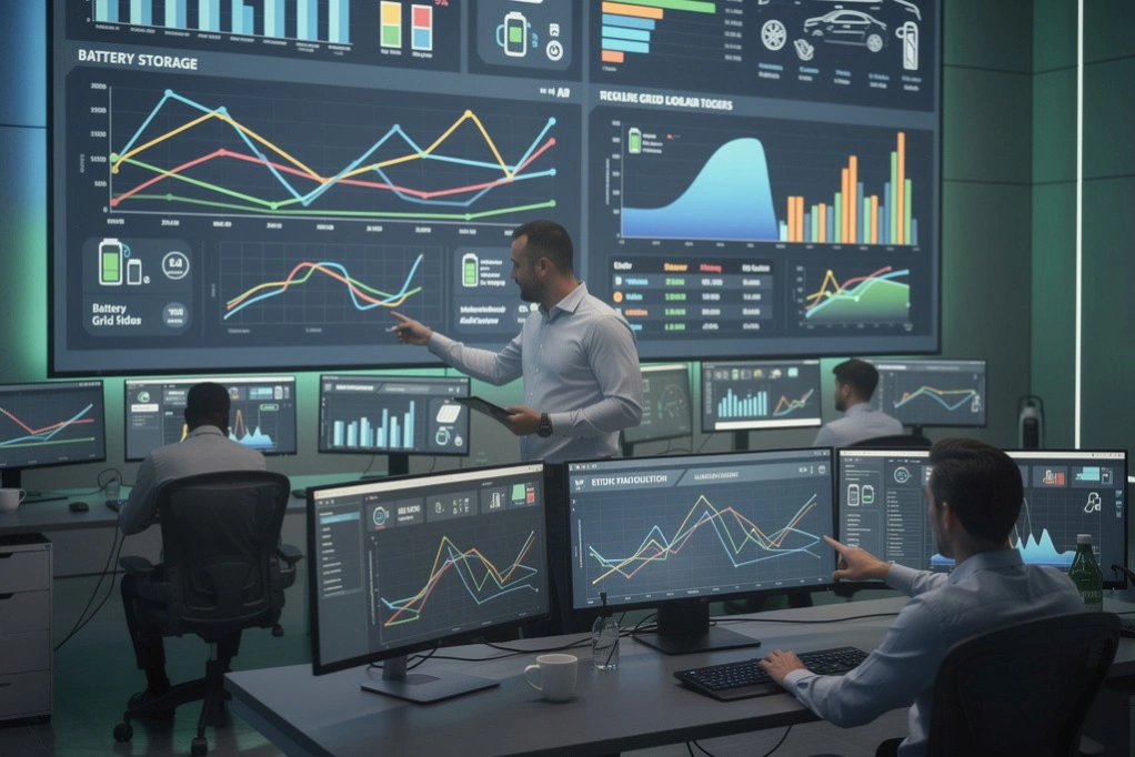 Energy Management Control Room Monitoring EV Fleet Charging