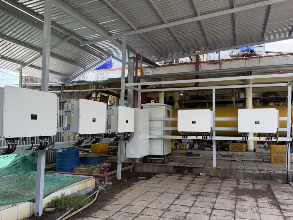 Solar panels installed on the rooftop of Chi Toan Ice Manufacturing in Ca Mau Province for clean energy generation Solar panels installed on the rooftop of Chi Toan Ice Manufacturing in Ca Mau Province for clean energy generation