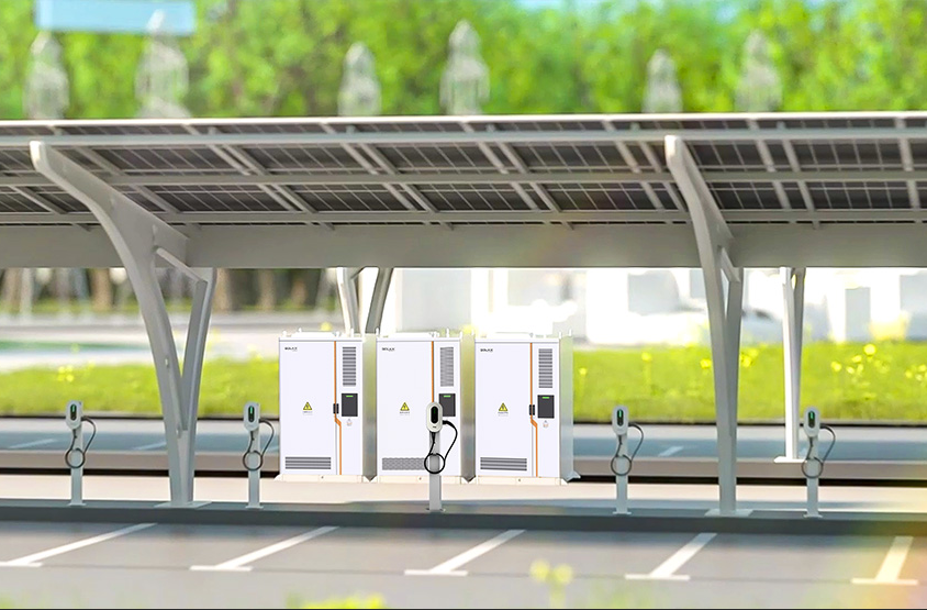 Commercial solar carport with battery energy storage and EV charging stations Commercial solar carport with battery energy storage and EV charging stations