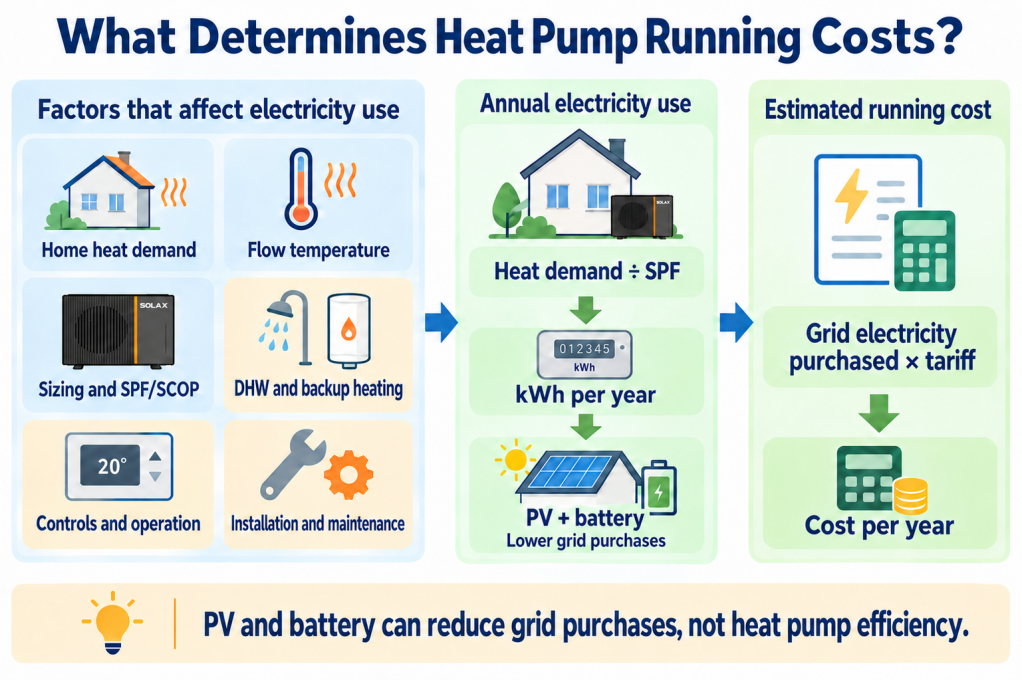 what determines heat pump running cost