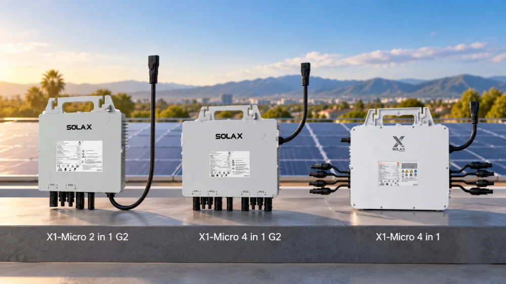 SolaX X1-Micro featuring independent MPPT channels and integrated AC coupling. SolaX X1-Micro featuring independent MPPT channels and integrated AC coupling.