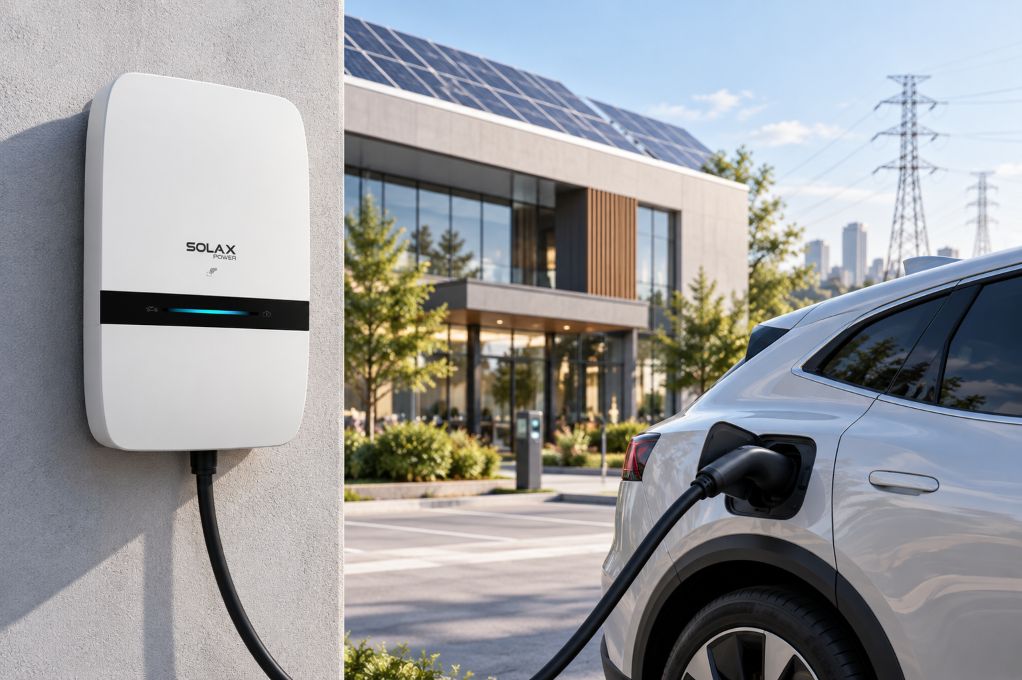 EV Charger Linking Car, Solar, and Grid, V2X
