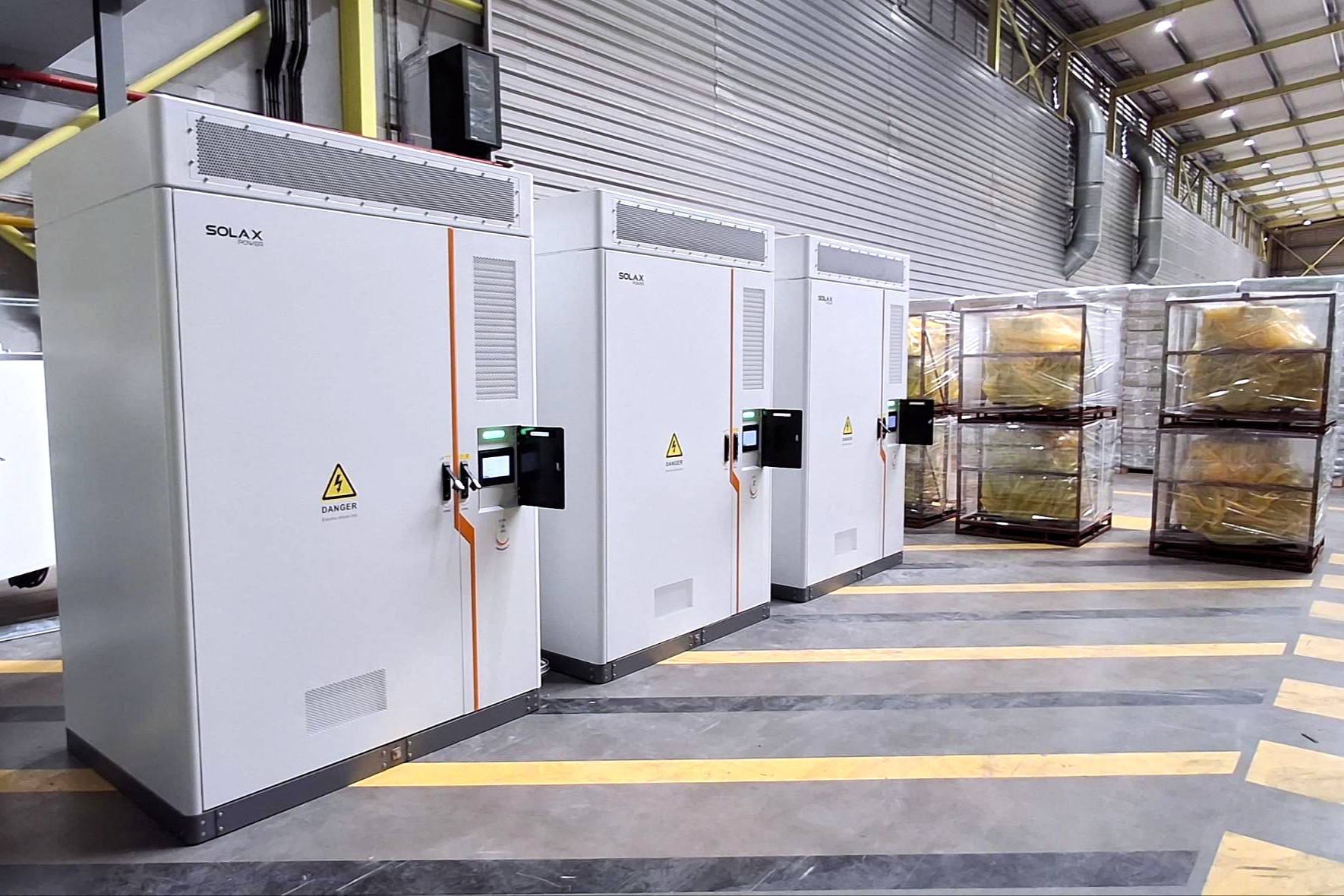 SolaX TRENE-P100B215 battery energy storage system installed for industrial energy management in Portugal